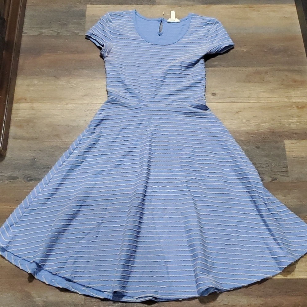 Matilda jane baby blue textured circle skater dress